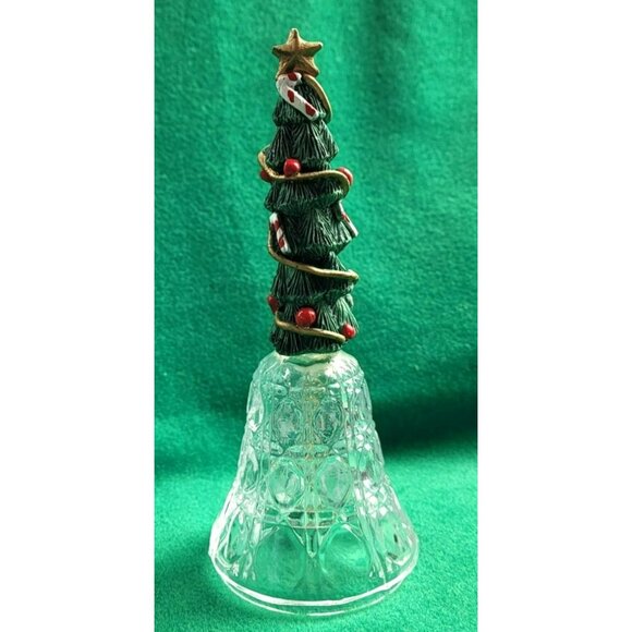 Christmas Tree Hand Bell Glass Holiday Decoration JH1365 - Picture 1 of 4